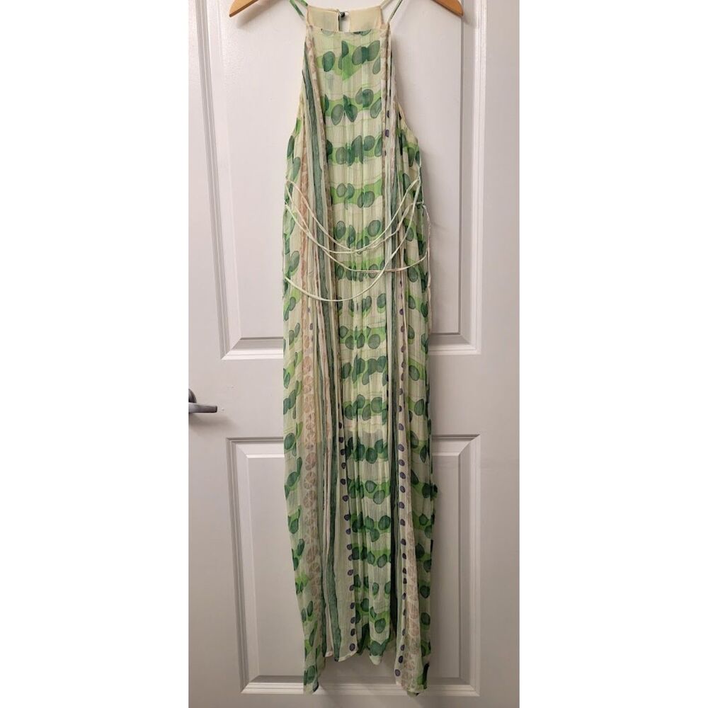 Moulinette Soeurs Sun Dress Beach Dinner Cover Sz. M Lime and Cream Dress Flowy